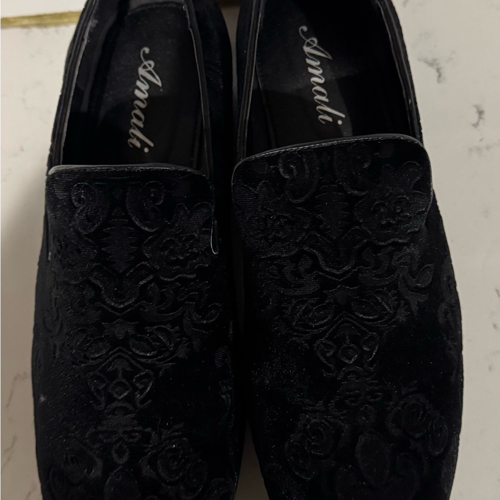 Amali Black Velvet Loafers
